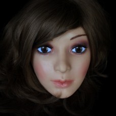 (SH-10) crossdress masquerade cosplay realistic female/girl silicone half face mask/props fixed with string crossdresser doll